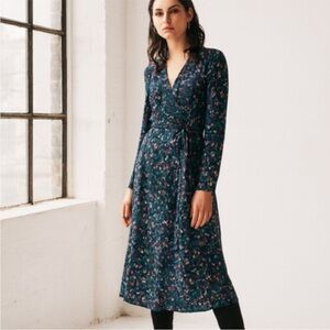 & OTHER STORIES WOMENS FLORAL BLUE NY COOL GIRL LONG SLEEVE MIDI 8